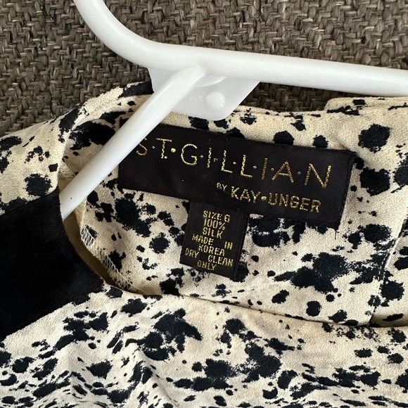 St Gilliam by Kay Unger silk dress faux suede size 6 vintage - Picture 6 of 6